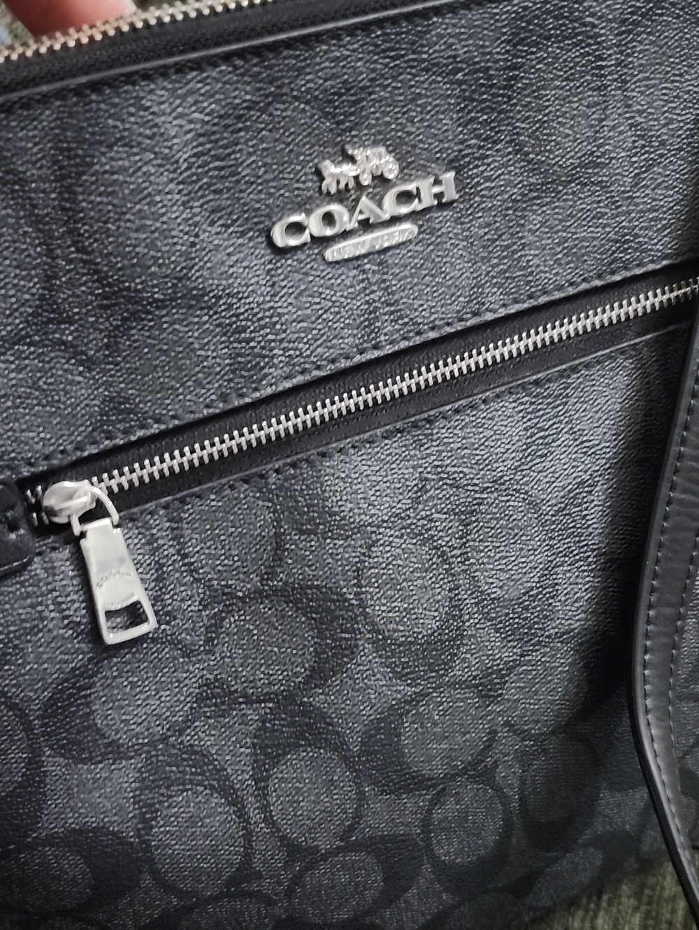 Coach Black Signature Crossbody with Silver Hardware - Picture 5 of 15